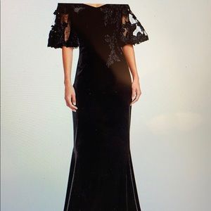 Teri Jon black velvet gown